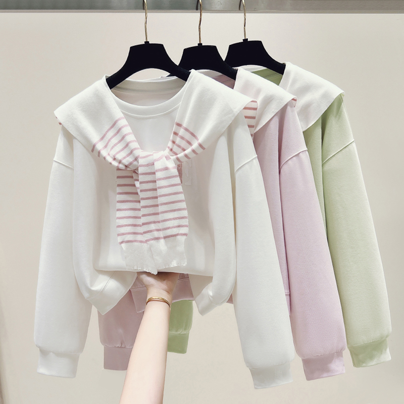 Korean style hoodie letters shawl 2pcs set