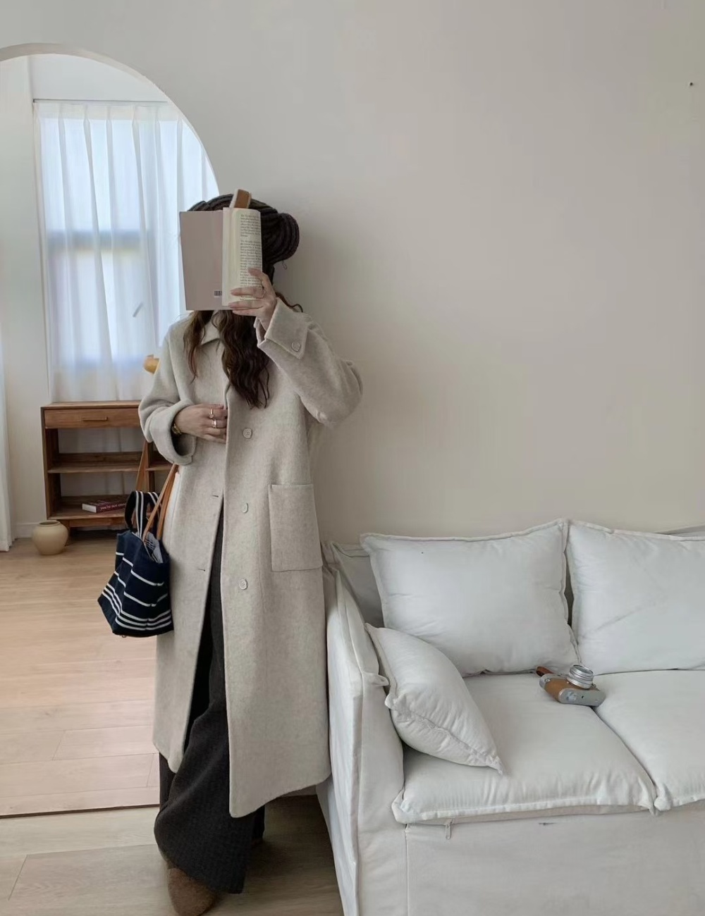 Long wool coat overcoat for women