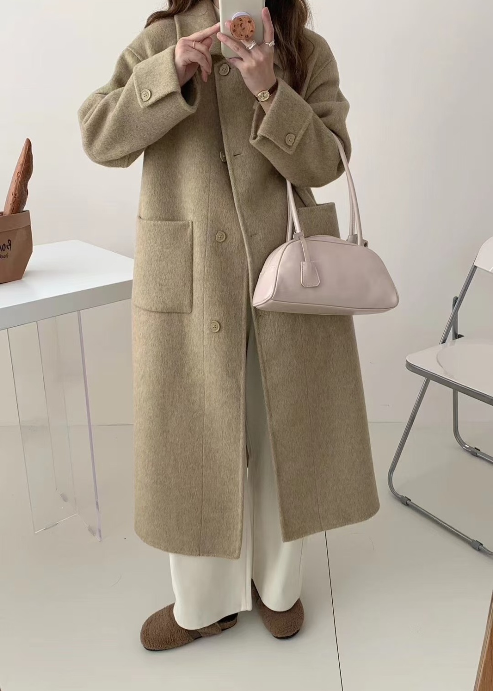 Long wool coat overcoat for women