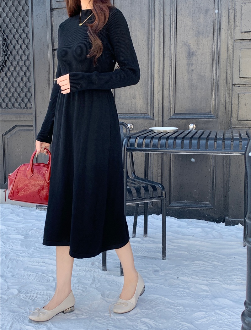 Autumn and winter sweater dress long waistcoat 2pcs set