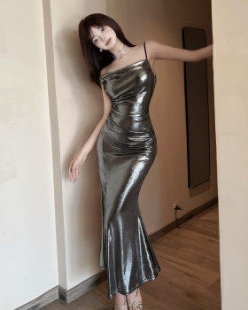 Mermaid sling long tight flash sexy dress