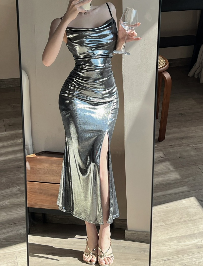 Mermaid sling long tight flash sexy dress