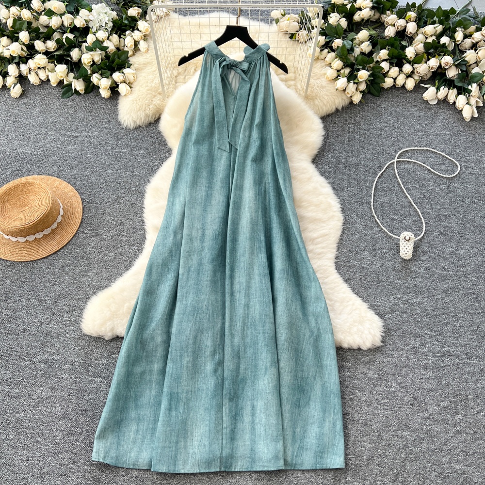 France style flowers long dress loose slim dress for women