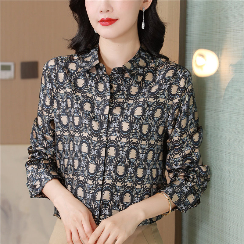 Twill real silk printing shirt