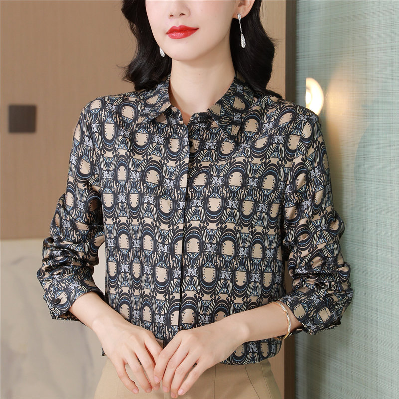 Twill real silk printing shirt