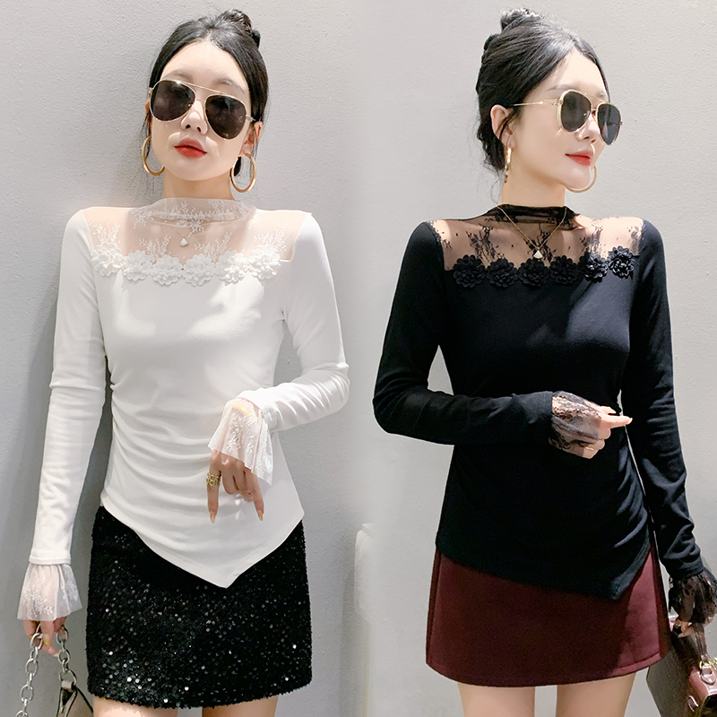 Lace long sleeve T-shirt for women