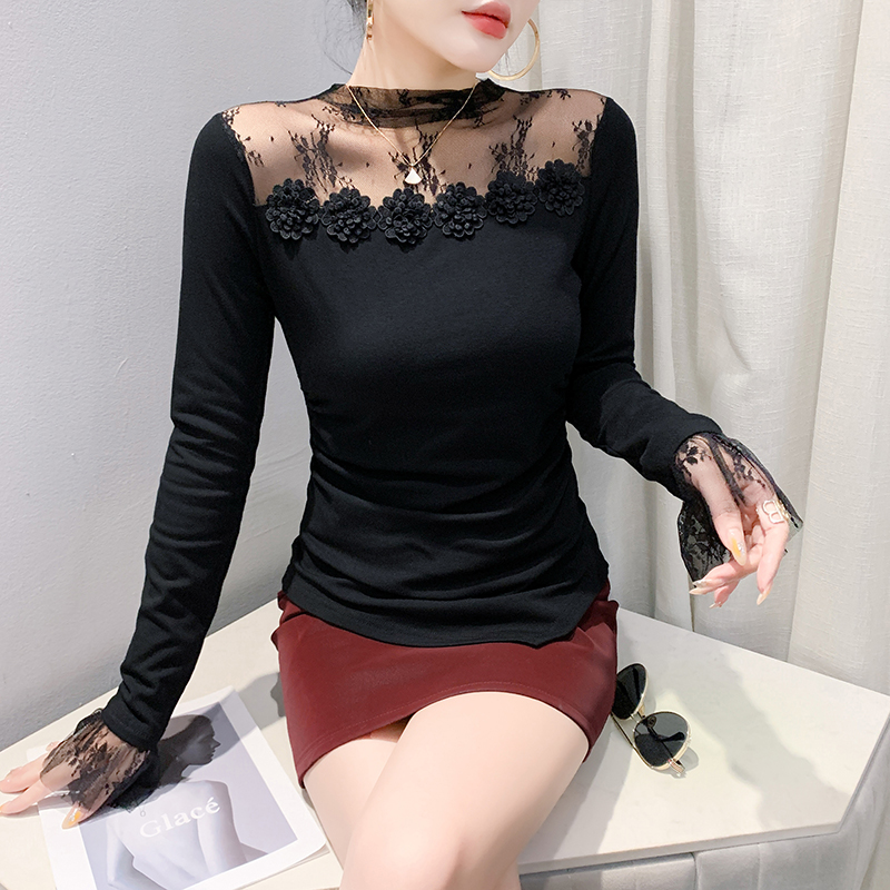 Lace long sleeve T-shirt for women