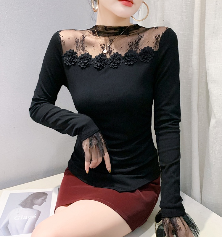 Lace long sleeve T-shirt for women