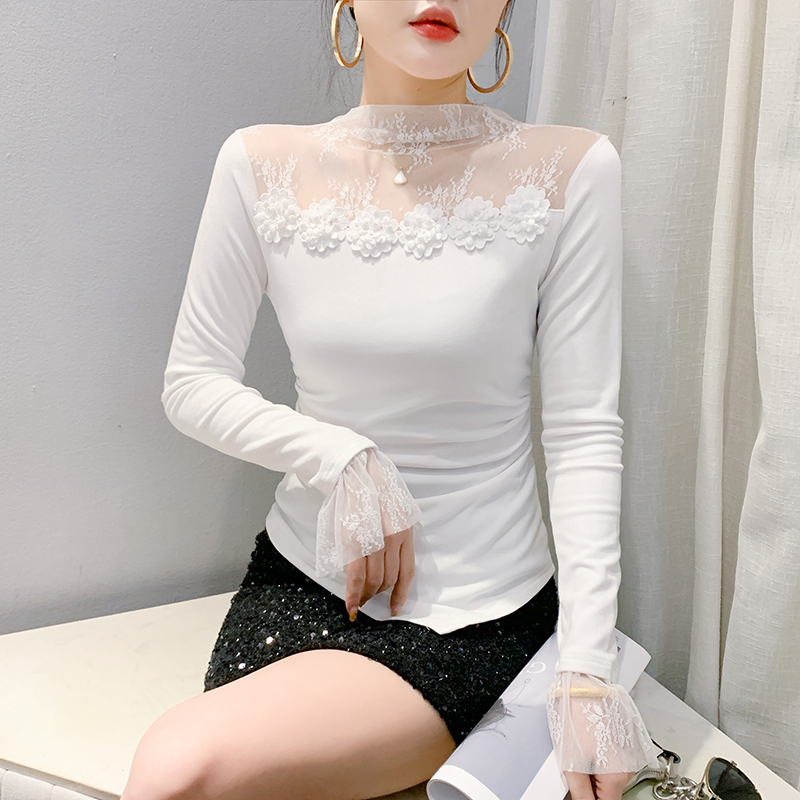 Lace long sleeve T-shirt for women