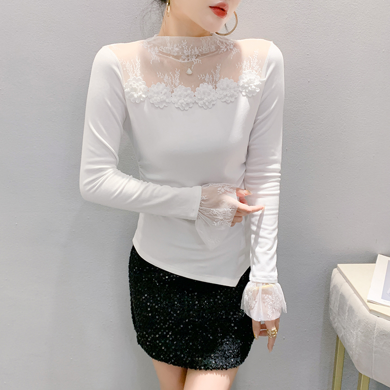 Lace long sleeve T-shirt for women