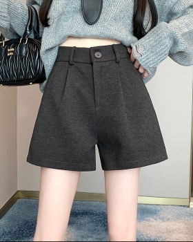 Woolen wide leg boots pants slim shorts for women