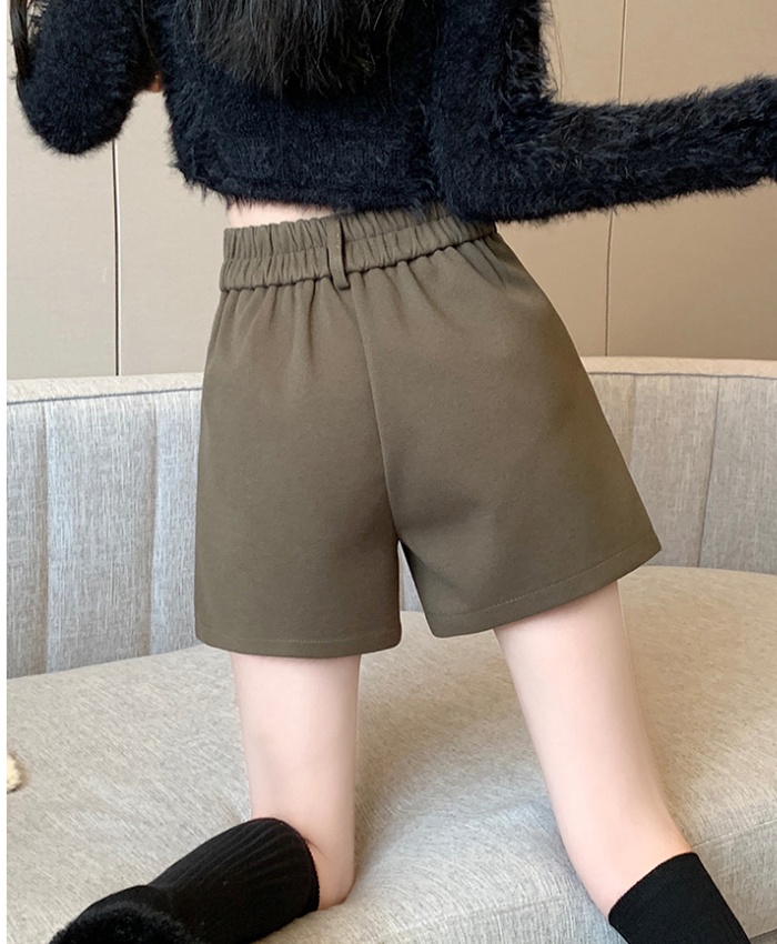 Woolen wide leg boots pants slim shorts for women