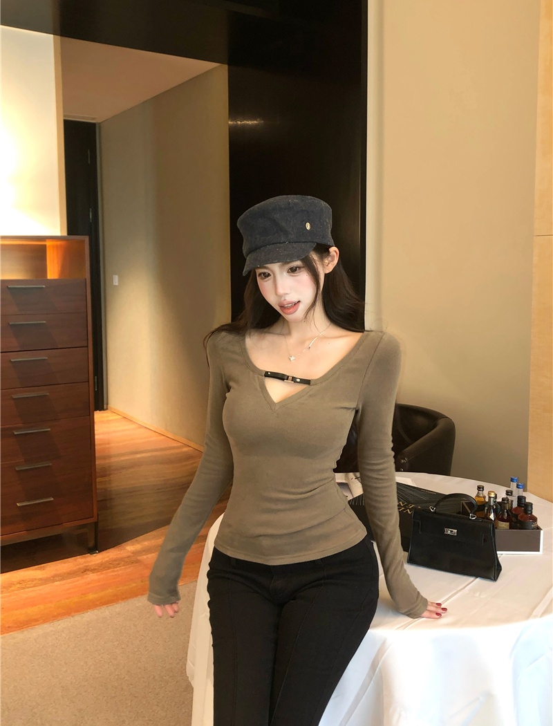 Sexy inside the ride sweater slim pinched waist tops