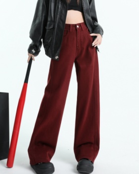 Clipping stereoscopic spring brown long pants