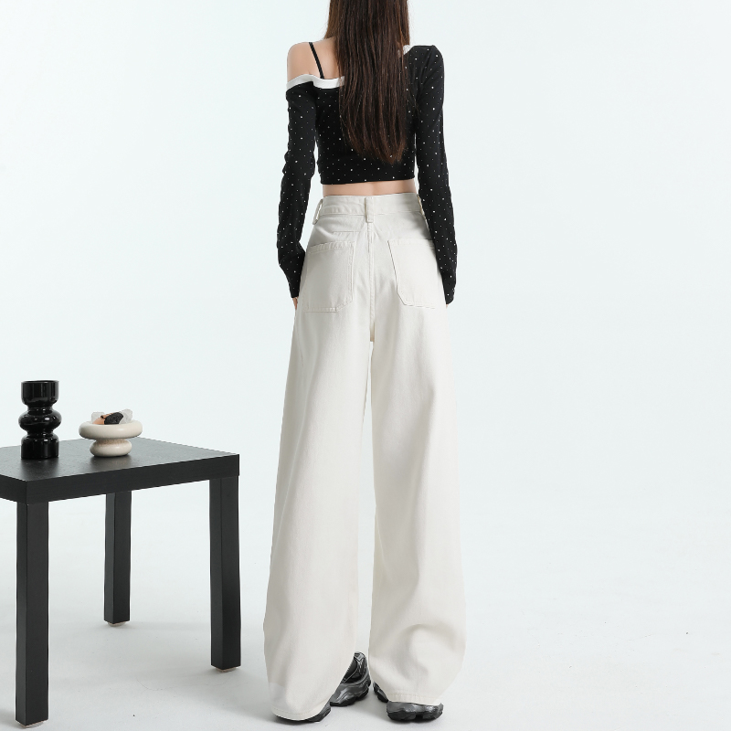 Clipping stereoscopic spring brown long pants