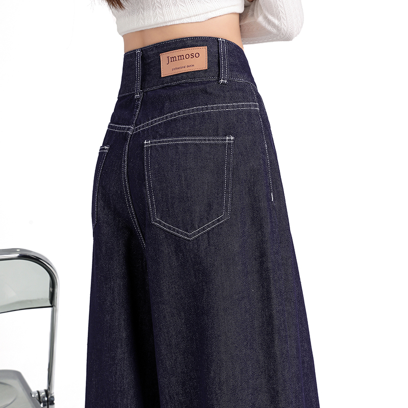 High waist double buckle wide leg wide leg pants for women