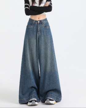 Loose big wide leg jeans slim long pants for women