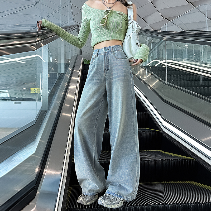 Spring wide leg pants straight pants long pants