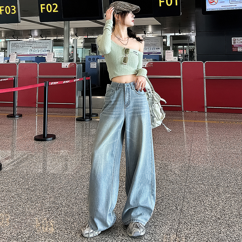 Spring wide leg pants straight pants long pants