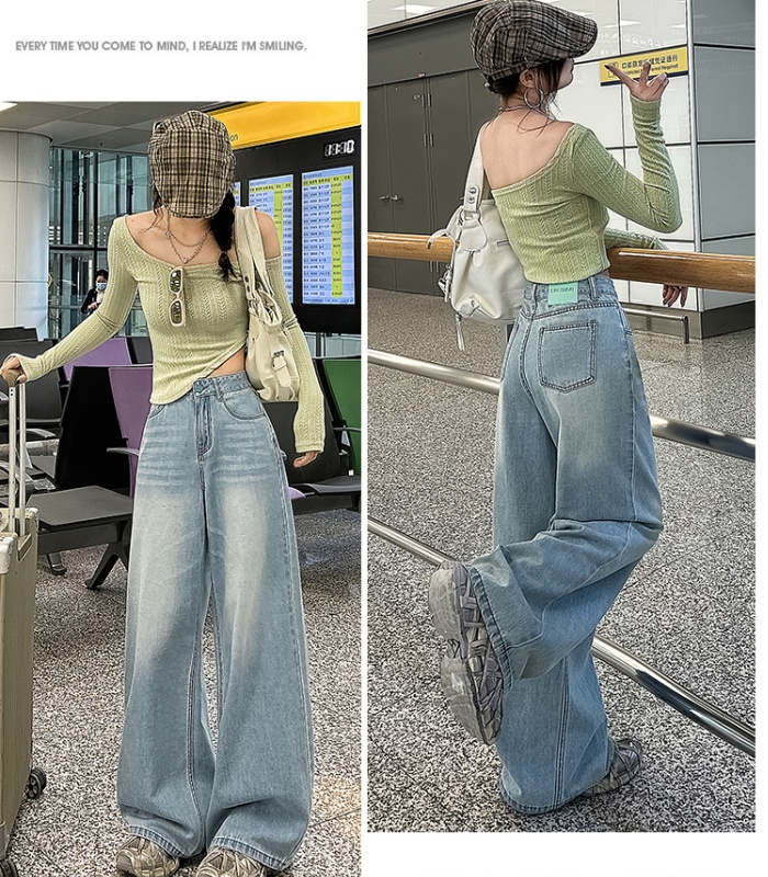 Spring wide leg pants straight pants long pants