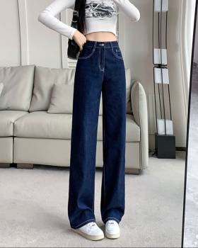 Fashion personality long pants mopping navy blue pants