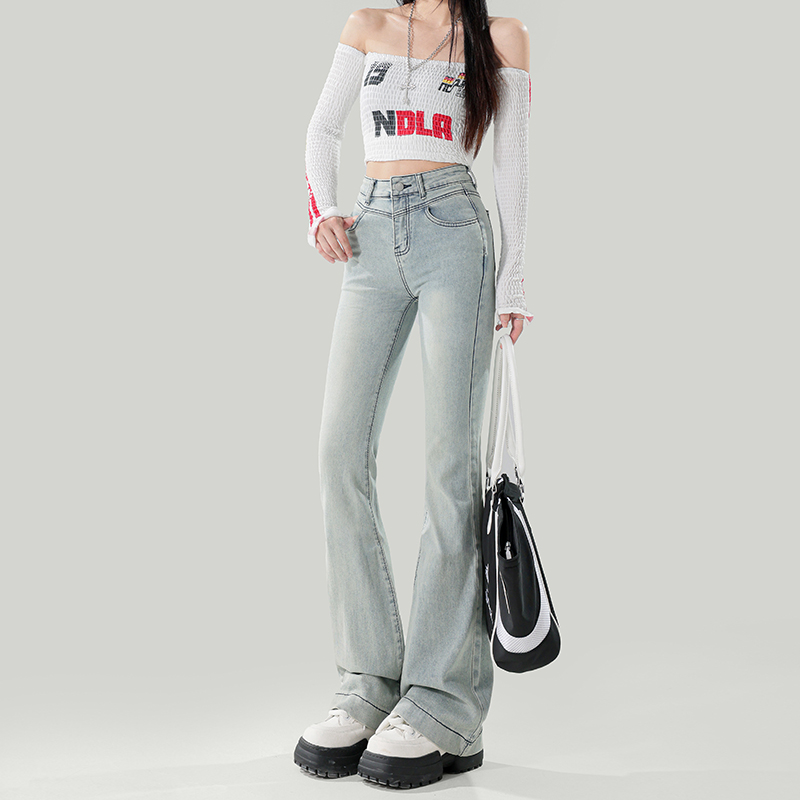 Slim all-match flare pants spring jeans for women