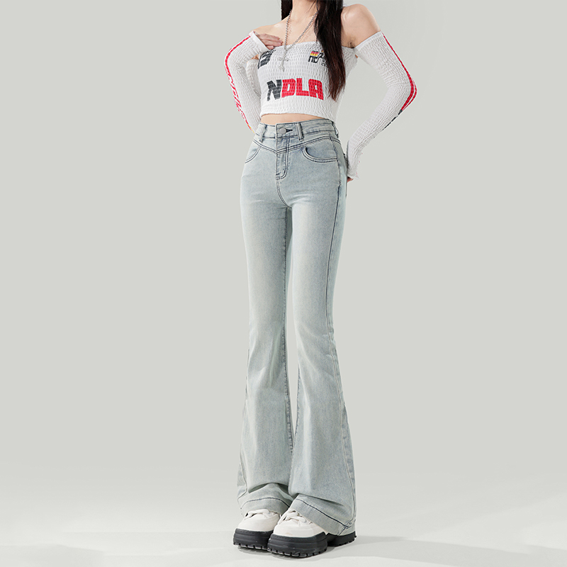 Slim all-match flare pants spring jeans for women