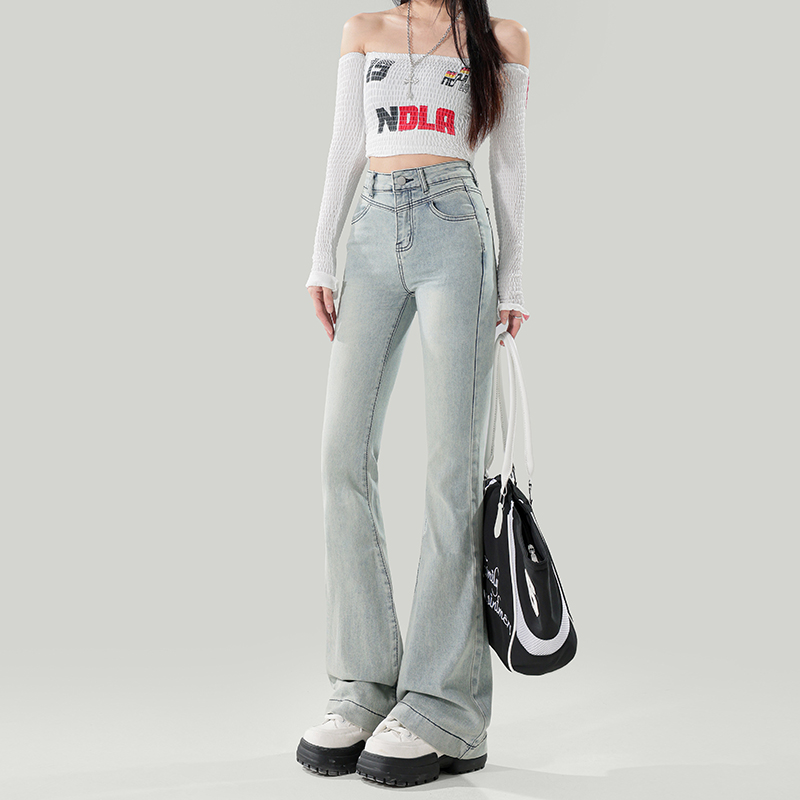 Slim all-match flare pants spring jeans for women