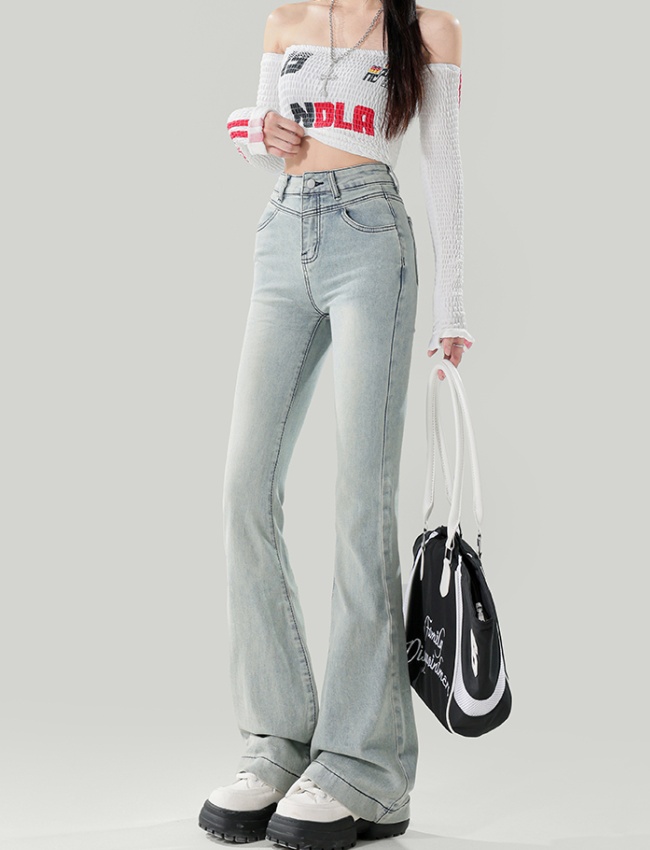 Slim all-match flare pants spring jeans for women