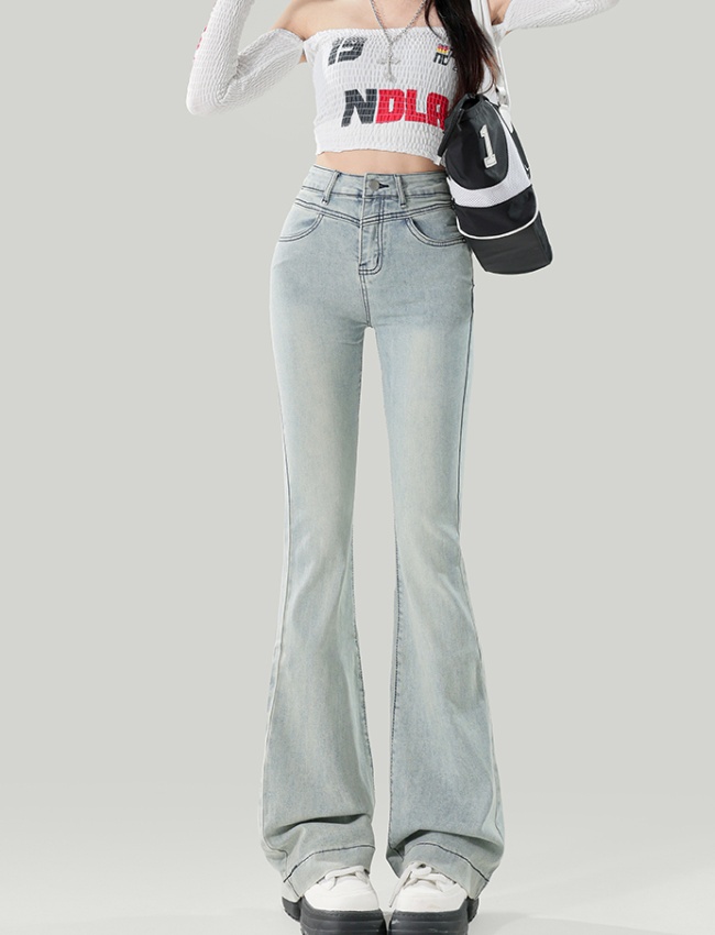 Slim all-match flare pants spring jeans for women