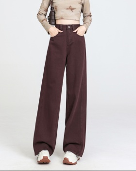 Spring banana pants brown denim clipping long pants