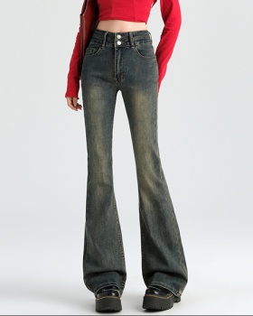 High waist micro speaker jeans slim pants