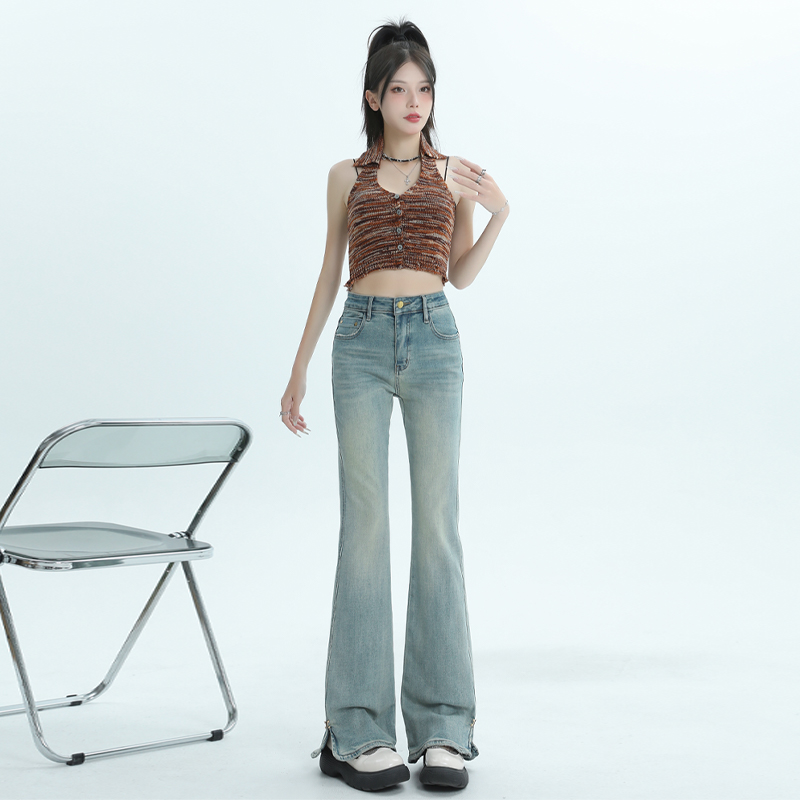 Micro speaker slim jeans all-match spring pants for women