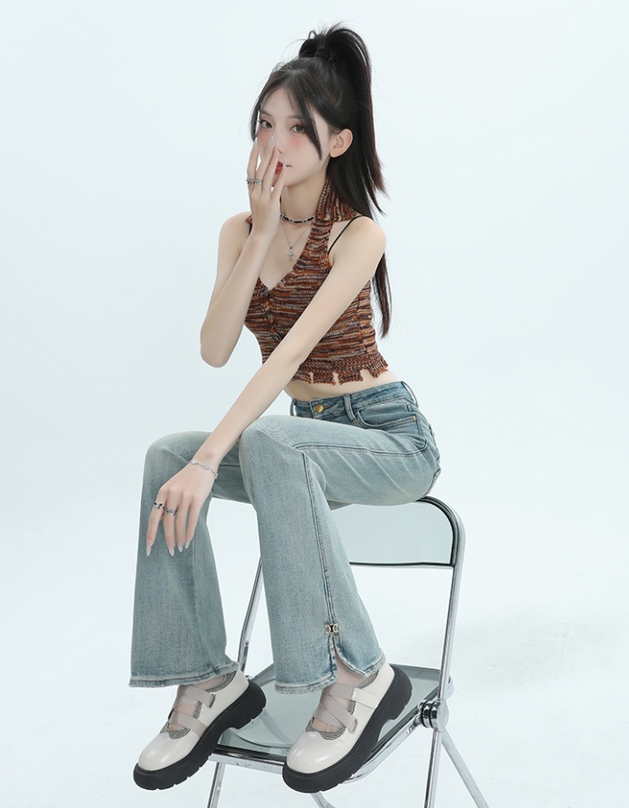 Micro speaker slim jeans all-match spring pants for women