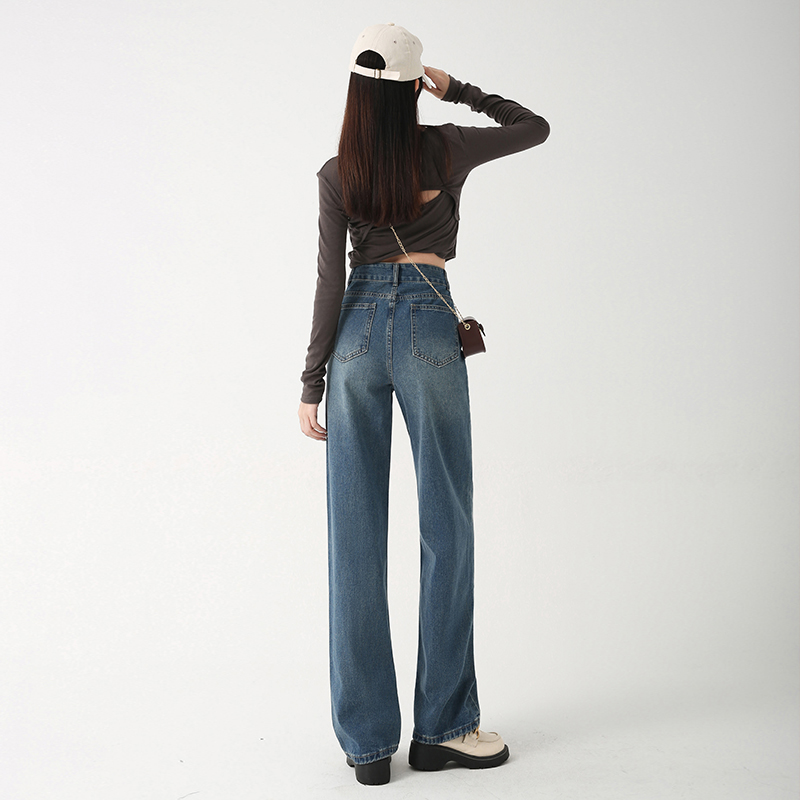 Spring drape jeans wide leg mopping wide leg pants