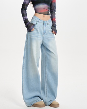 Straight pants wide leg pants spring jeans for women