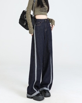 Spring mopping pants high waist splice jeans for women