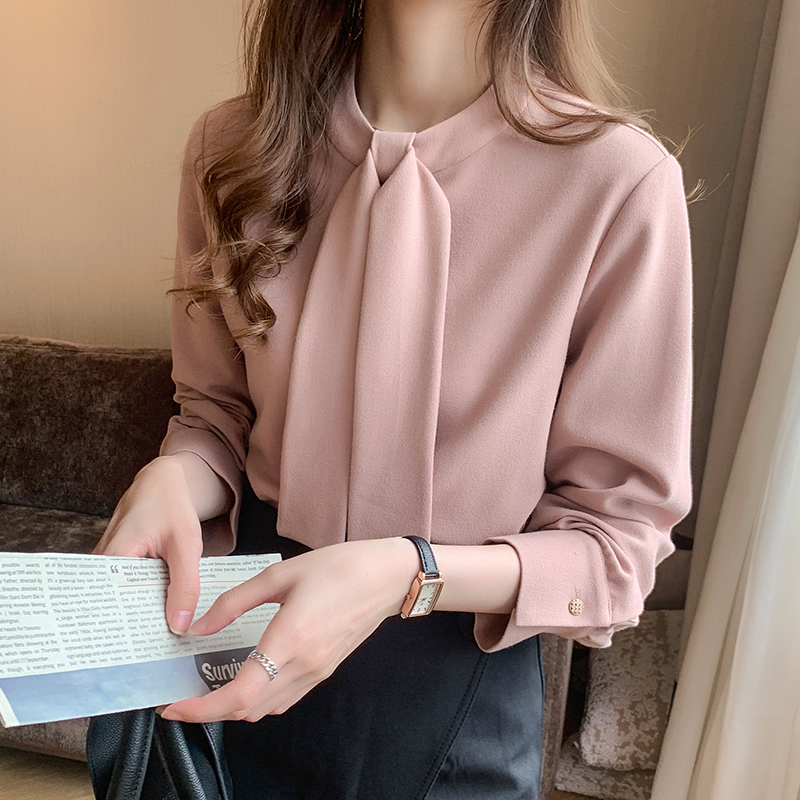 Slim long sleeve loose tops spring niche shirt