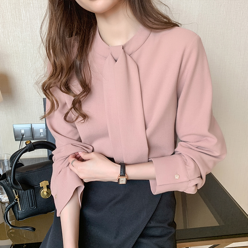 Slim long sleeve loose tops spring niche shirt