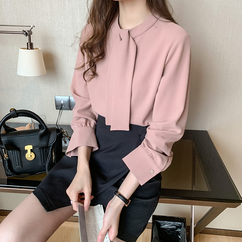 Slim long sleeve loose tops spring niche shirt