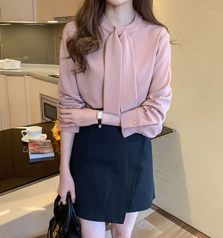 Slim long sleeve loose tops spring niche shirt