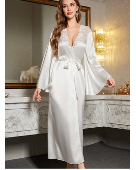 Lace long bathrobes sexy homewear nightgown