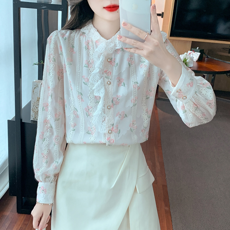 Temperament lace shirt show young Western style shirts