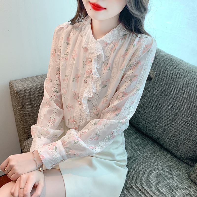 Temperament lace shirt show young Western style shirts