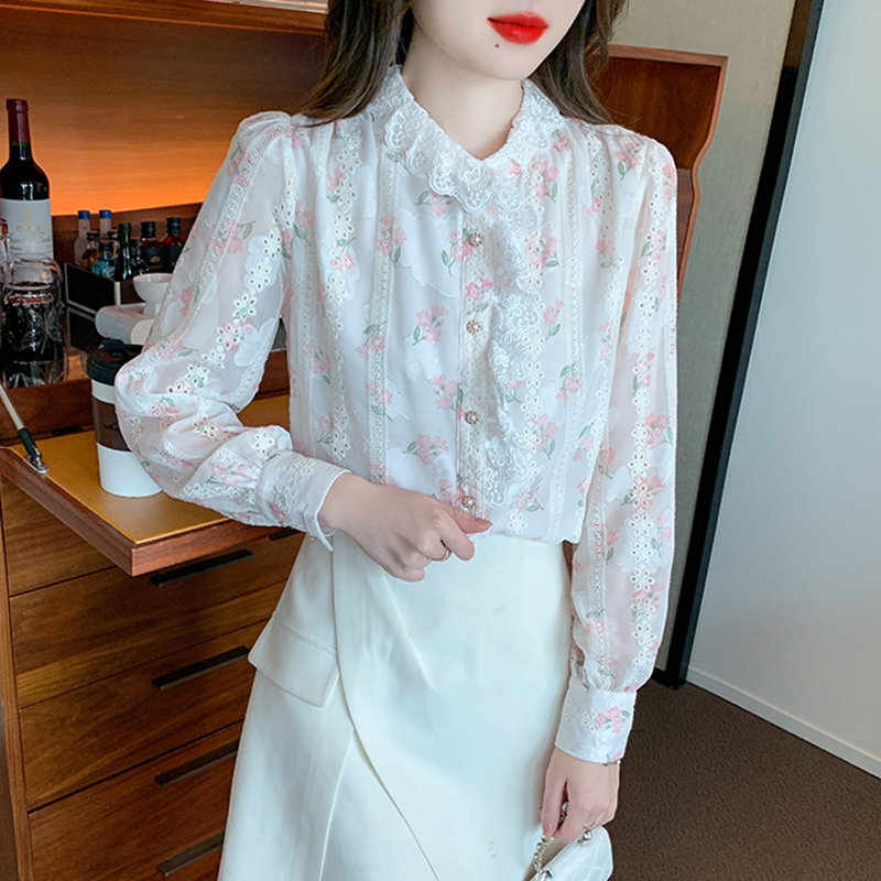 Temperament lace shirt show young Western style shirts