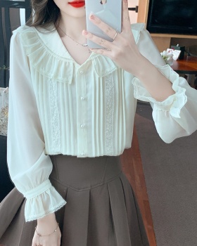 Spring chiffon shirt France style bottoming shirt