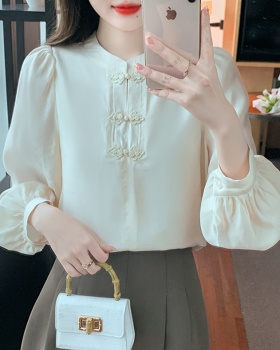 Spring temperament tops Chinese style chiffon shirt