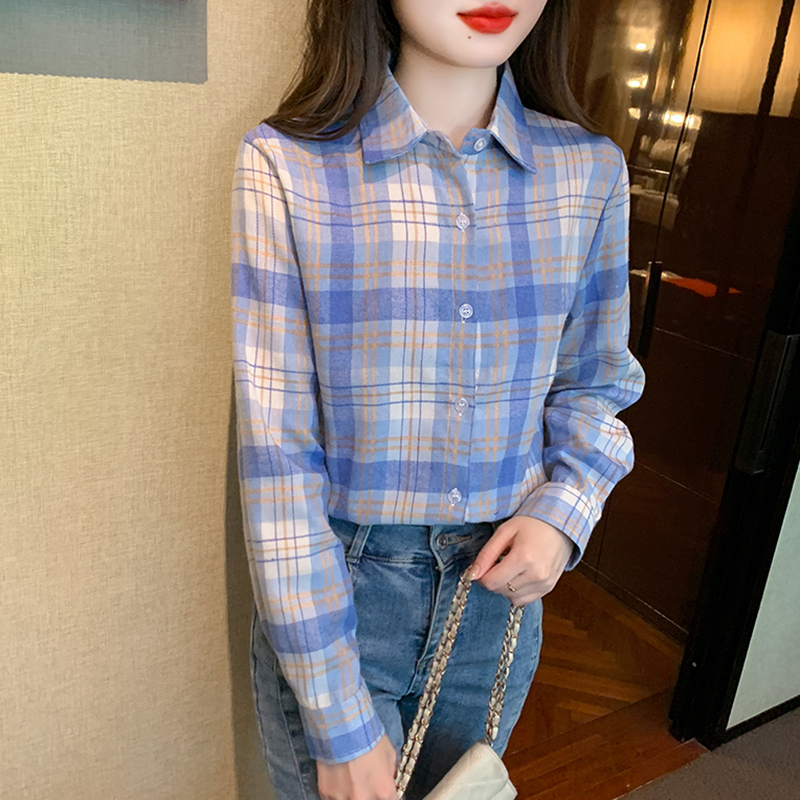 Western style plaid fashion spring show young shirt