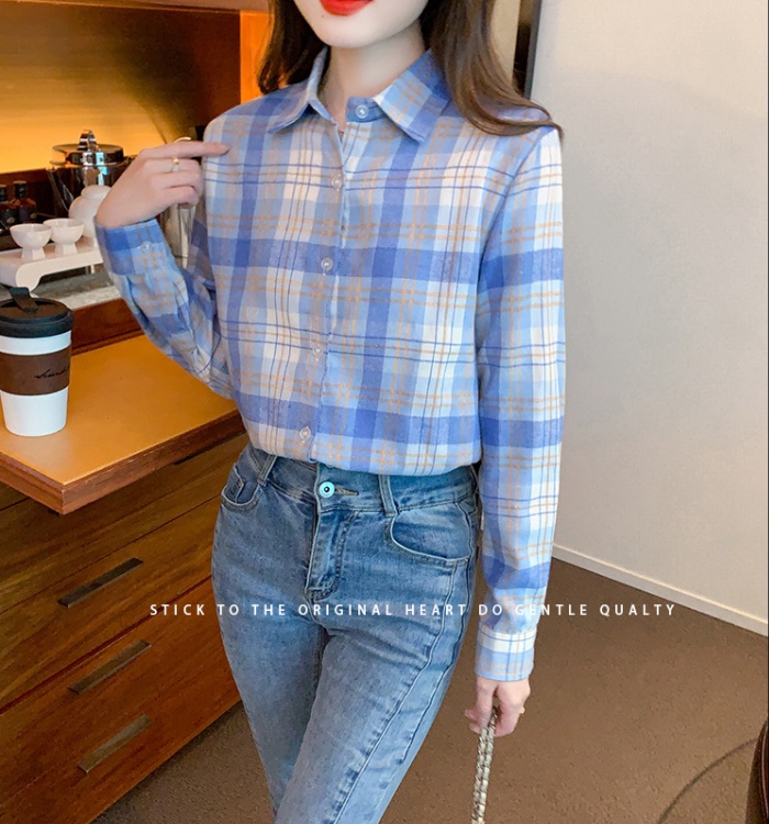 Western style plaid fashion spring show young shirt