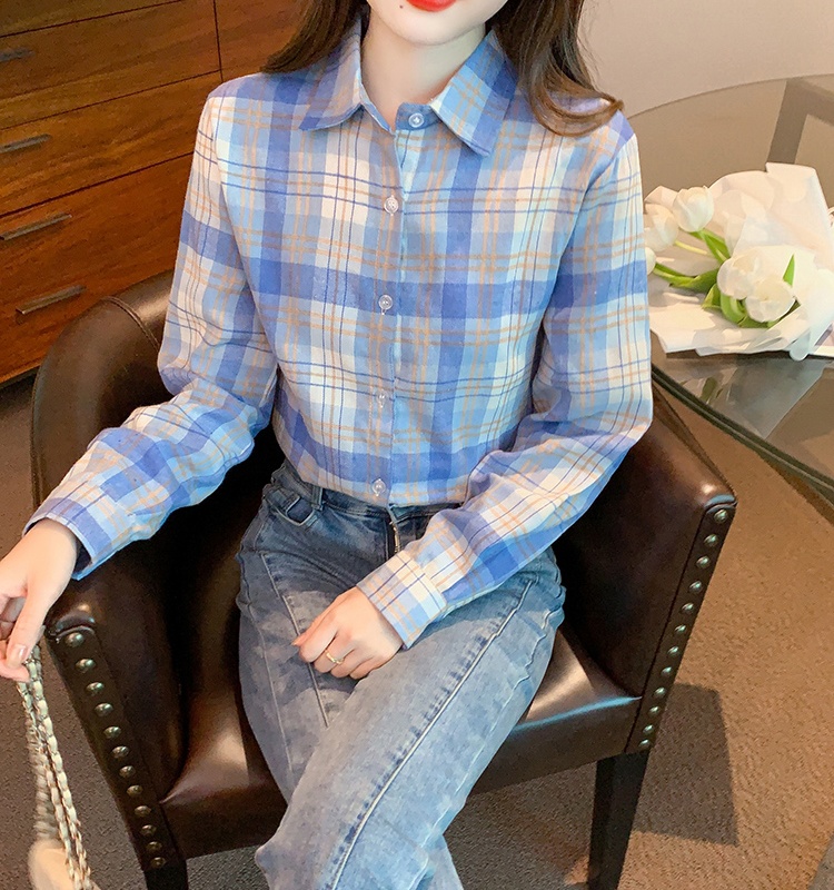 Western style plaid fashion spring show young shirt